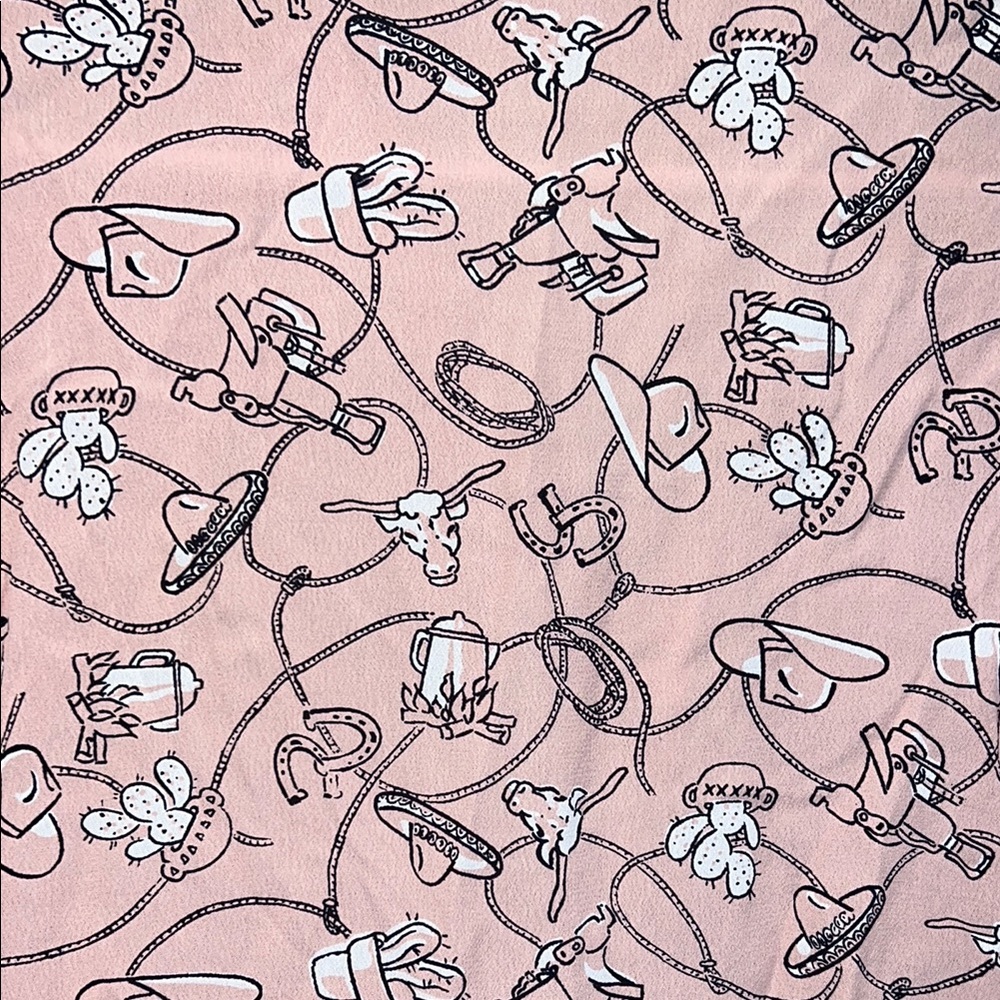 Pink Button-Up Shirt with Rodeo Print